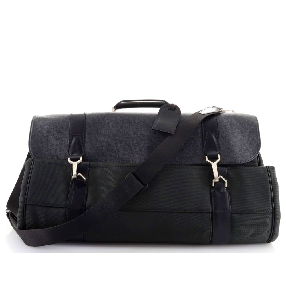 Louis Vuitton Noir/Vert Taiga Portable Gibeciere Garment Travel Bag GM